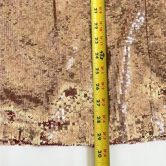 Sezane Magalia Skirt Sequined Midi Skirt Gold size 2 - Picture 13 of 16